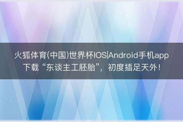 火狐体育(中国)世界杯IOS|Android手机app下载 “东谈主工胚胎”，初度插足天外！