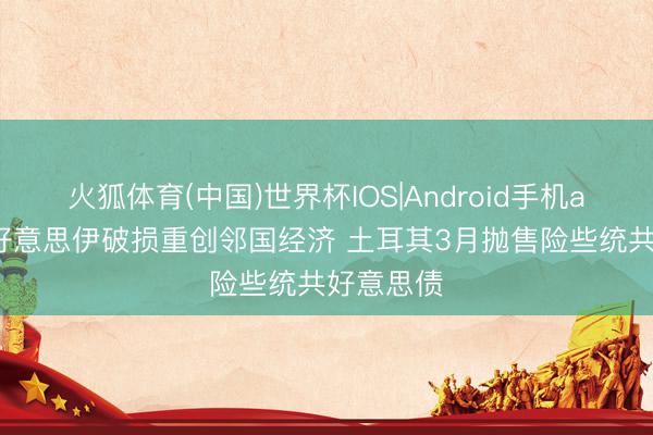 火狐体育(中国)世界杯IOS|Android手机app下载 好意思伊破损重创邻国经济 土耳其3月抛售险些统共好意思债